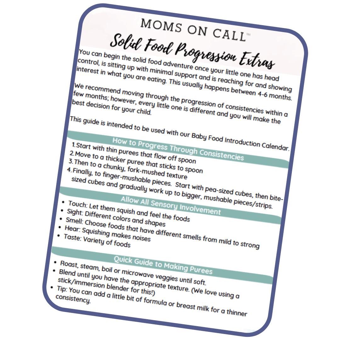 New Resource! Solid Food Progression Extras – Moms on Call new-resource-solid-food-progression-extras-moms-on-call