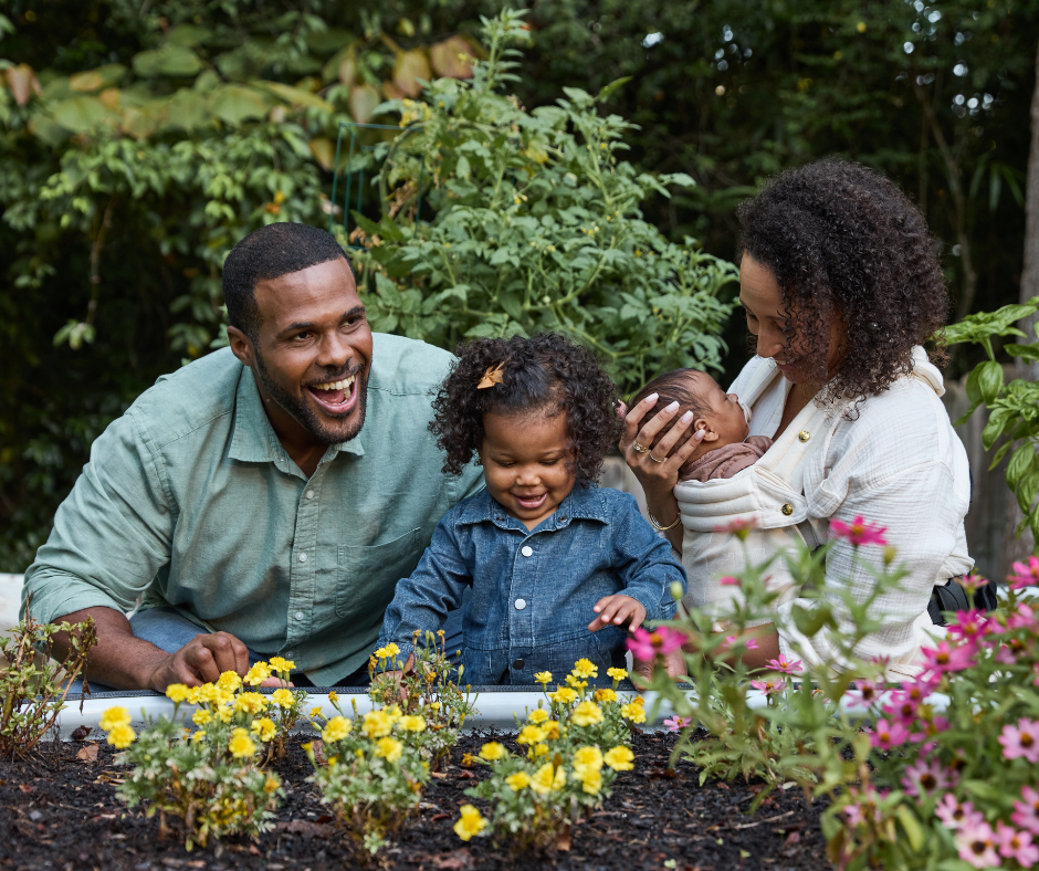 family with toddler and baby
