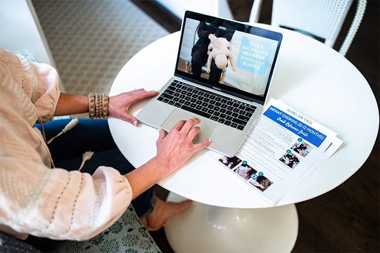 Moms on Call infant choking online and printed course