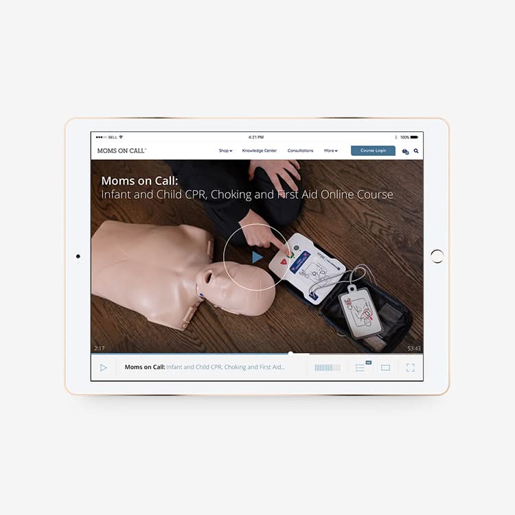 Moms on Call infant and child CPR, choking and first aid online course
