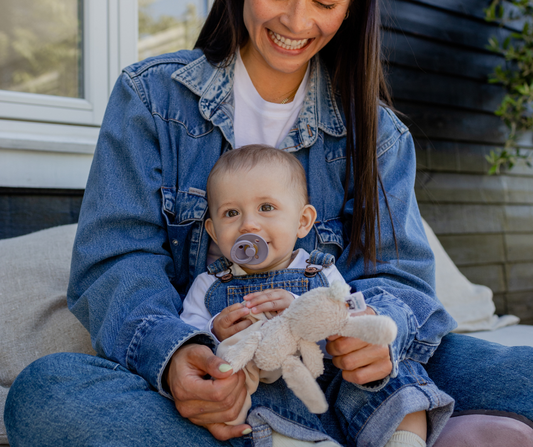 mom and baby  laughing