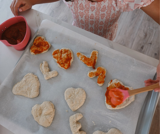 Making pizza with my toddler