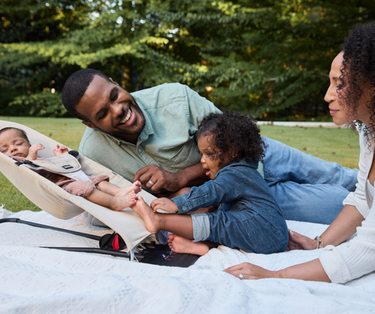 family playing outside