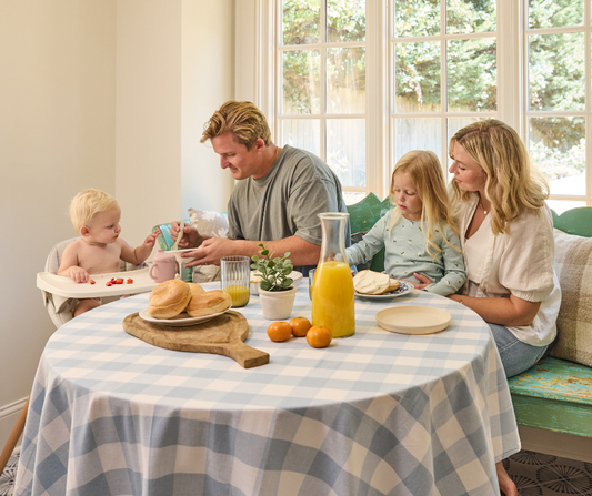 family eating breakfast