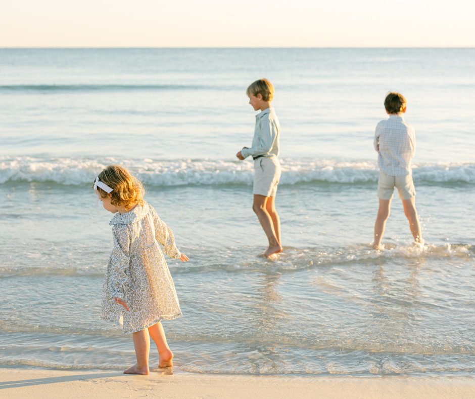 playing in the water at the beach