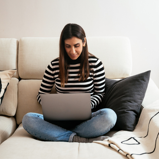 mom on computer