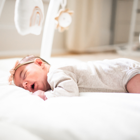 baby doing tummy time