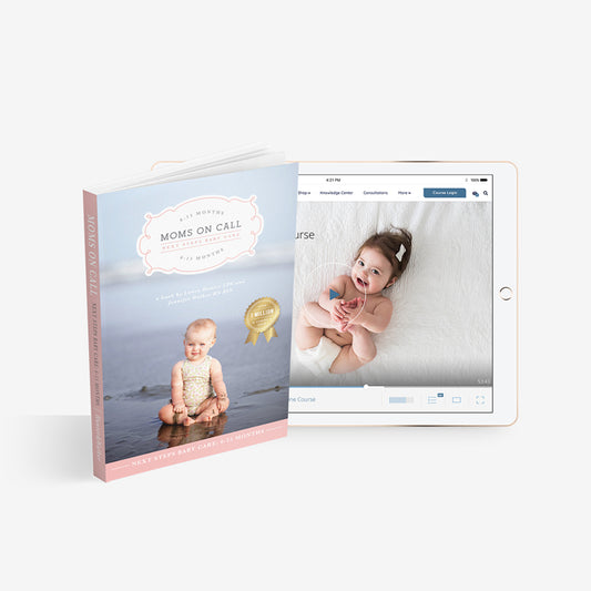 Moms on Call 6-15 Month Bundle featuring a book and an online course