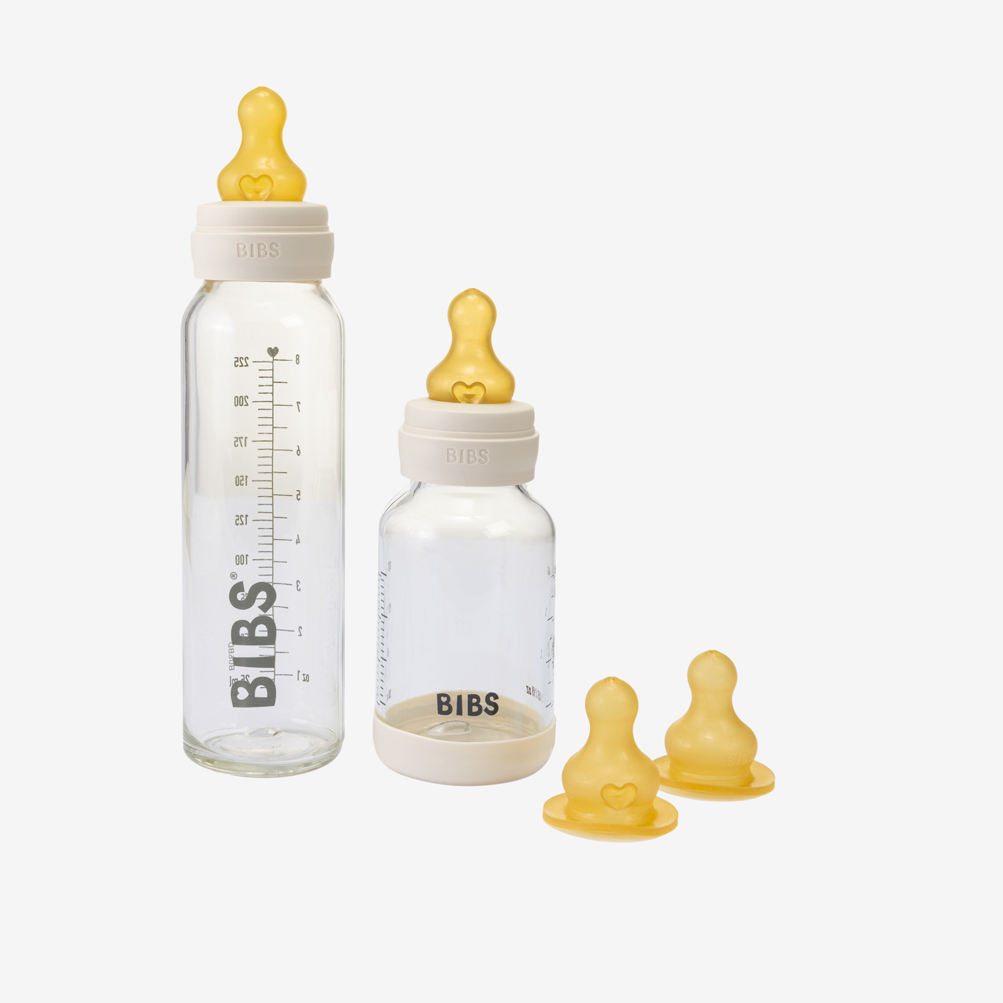 Two Bibs baby bottles with latex nipples