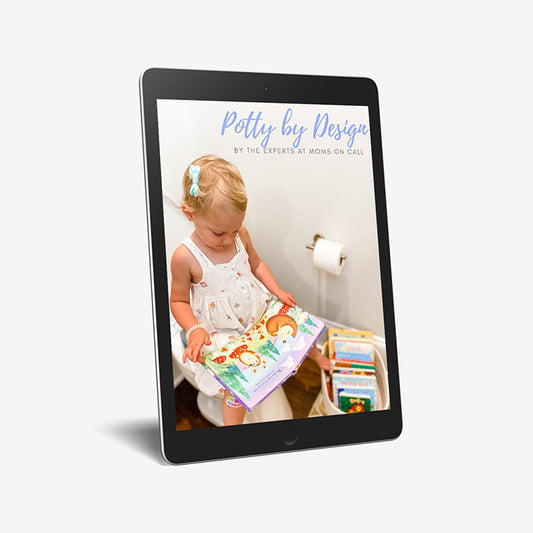 Moms on Call Potty By Design course displayed on a tablet screen