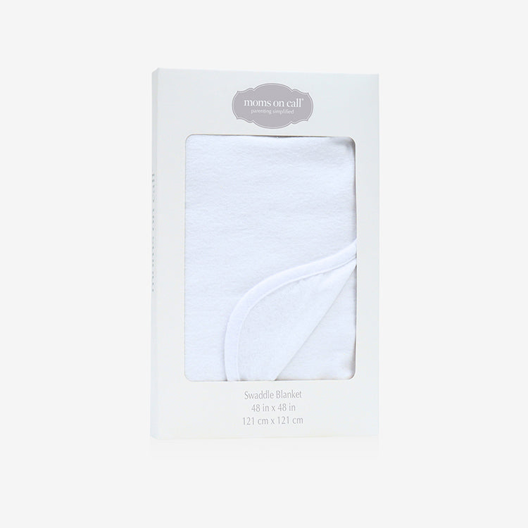 white swaddle blanket in box